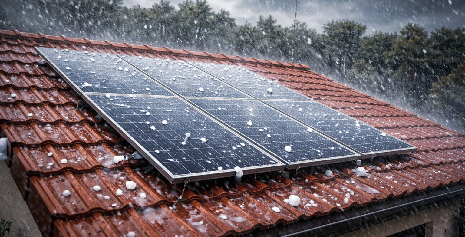 Grandine e pannelli fotovoltaici: il danno visibile e quello invisibile