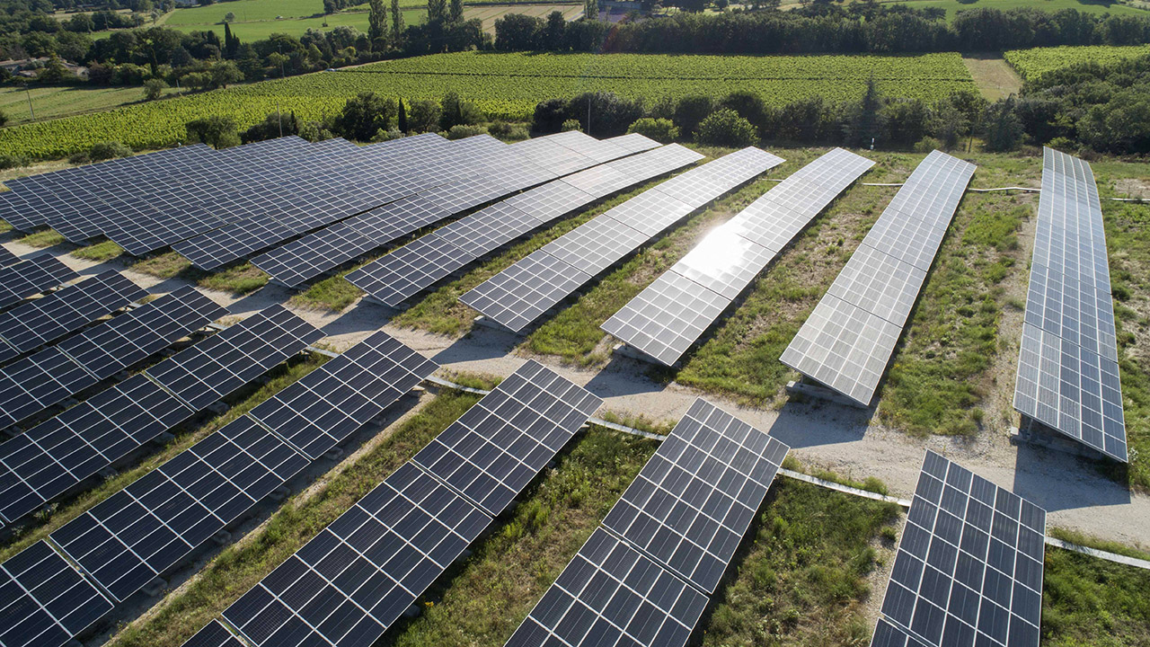 Photovoltaic modules installed on land